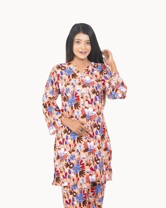 Linen Hibiscus Co-Ord Set! Brown - Image 3