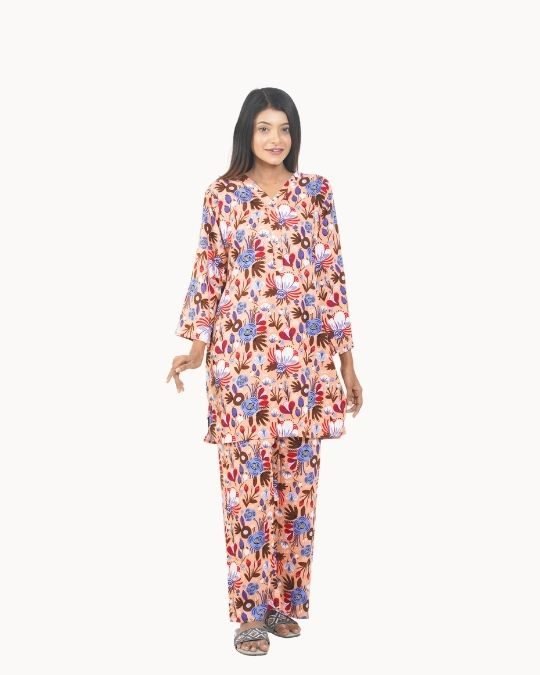 Linen Hibiscus Co-Ord Set! Brown - Image 5